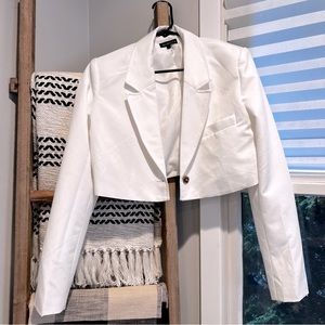 White Cropped Blazer